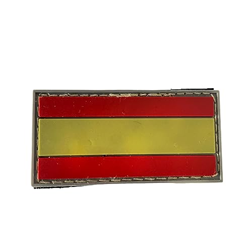 Parche bandera de España en goma con velcro - mide 6 x 3 cms. – pesa 5.00 grs. Color – resistente y lavable.