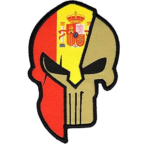 Parche Espartano Bordado Español - Bandera España - Parche España - Parches Mochila - Táctico Militar - 8,55 x 5,4 cm