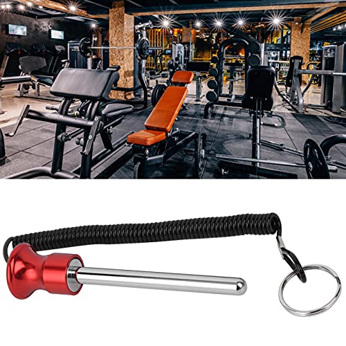 Pasador de Pila Peso, Pin Apilamiento Pesas Pasadors Pilas para Gimnasio Pasador Pila de Pesas con Cuerda Tracción Accesorios Repuesto Extensible Universal Ejercicio Ejercicios Oficina(Rojo)