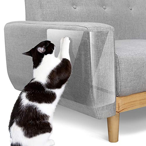 Pawaboo Protector de Muebles anti Arañazo de Gatos, [10 Piezas] Cinta de Entrenamiento con 60 Tornillos para Sofá, Puertas