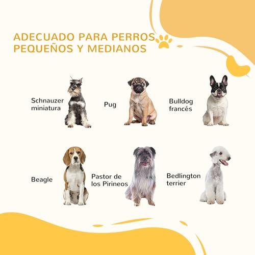 PawHut Parque para Perros de 6 Paneles 60x70 cm Valla para Mascotas Plegable de Pino con Puerta Pies de Goma Antideslizantes y Forma Personalizable para Pasillos Escaleras Blanco