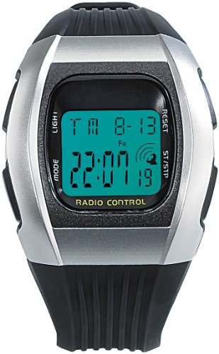 PEARL Reloj de Pulsera radiocontrolado: Reloj Deportivo Digital Unisex controlado por Radio con Pantalla LCD SW-640 dcf (LCD Reloj de Pulsera)