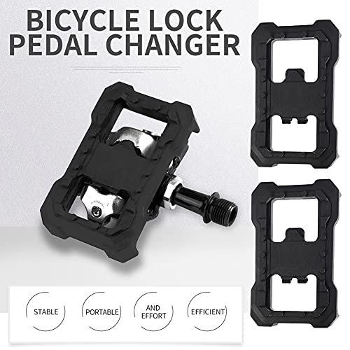 Pedal de Bicicleta Ligera, Pedal de Bicicleta de montaña de Cemento plástico, Pedal sólido de Bicicleta Urbana, Pedal de Plataforma Ligera Universal para Shimano m520, m540, m8000, m9000(Negro)