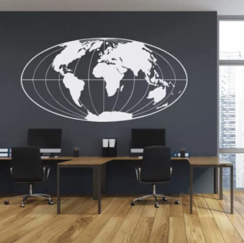 Pegatina de pared con mapa del mundo moderno, vinilo para decoración del hogar, sala de estar, dormitorio, oficina, agencia de viajes, calcomanías, murales interiores extraíbles, 83x42cm