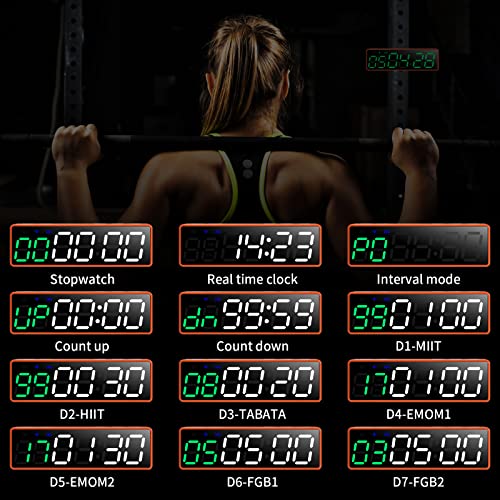 PELLOR Fitness Temporizador Timer, Super Mini Temporizador Deportivo Portátil HD 6 Dígitos LED Intervalo Reloj, Temporizador de Intervalo Magnético Ideal para Casa Fitness, Tabata, EMOM, MMA