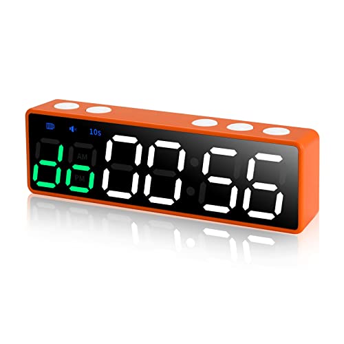 PELLOR Fitness Temporizador Timer, Super Mini Temporizador Deportivo Portátil HD 6 Dígitos LED Intervalo Reloj, Temporizador de Intervalo Magnético Ideal para Casa Fitness, Tabata, EMOM, MMA