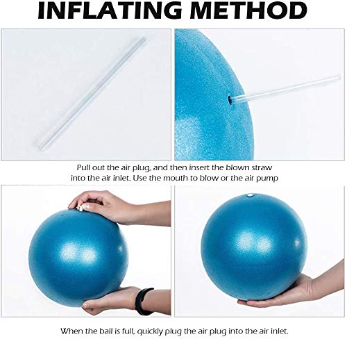 Pelota de Pilates de 25 cm Pelota de Ejercicio Pequeñas Anti-Burst Suave Balones de Ejercicio Fitness Antideslizante Entrenamiento para Yoga, Gimnasio, Masaje y Pilates en Casa y Oficina (Púrpura)