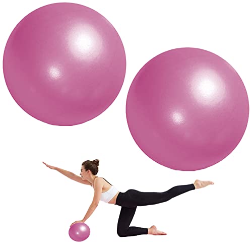 Pelota de Pilates, Pelota Pequeña para Ejercicios, para Yoga, Aeróbic, Entrenamiento de Equilibrio, Rosa, 2 Piezas