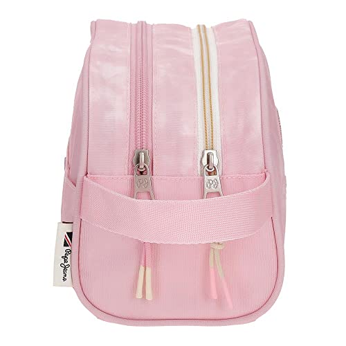 Pepe Jeans Holi Neceser Dos Compartimentos Adaptable Rosa 26x16x12 cms Poliéster