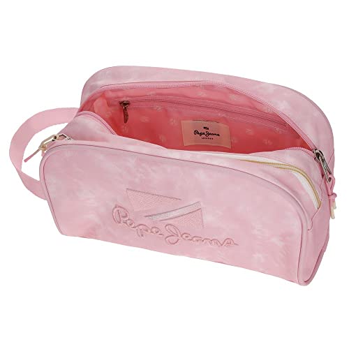 Pepe Jeans Holi Neceser Dos Compartimentos Adaptable Rosa 26x16x12 cms Poliéster