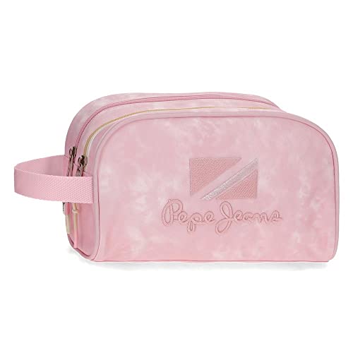 Pepe Jeans Holi Neceser Dos Compartimentos Adaptable Rosa 26x16x12 cms Poliéster