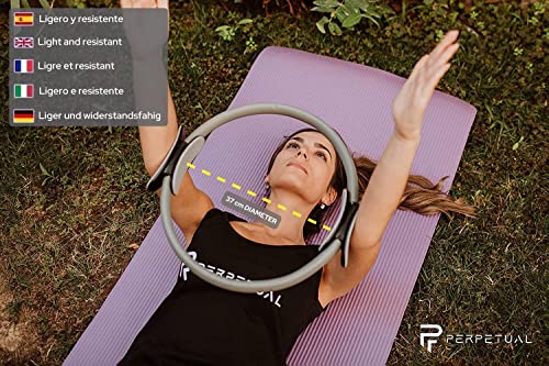 Perpetual® Aro de Pilates Tonificador Muscular - 5 Colores de Anillos Disponibles - Fitness y Yoga - Entrenamiento de Piernas, Glúteos, Abdominales y Suelo Pélvico - Gimnasio en Casa - Magic Circle