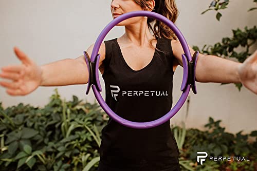 Perpetual® Aro de Pilates Tonificador Muscular - 5 Colores de Anillos Disponibles - Fitness y Yoga - Entrenamiento de Piernas, Glúteos, Abdominales y Suelo Pélvico - Gimnasio en Casa - Magic Circle