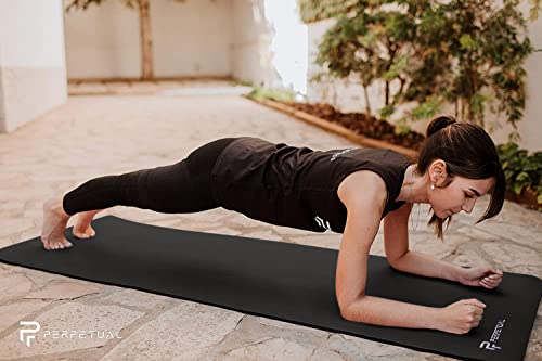 PERPETUAL® Esterilla de Yoga y Pilates de 10mm - Mat Antideslizante - Con Correa y Bolsa de Transporte - Colchoneta Gruesa y Plegable - Gimnasia, Fitness y Ejercicios - Gimnasio en Casa