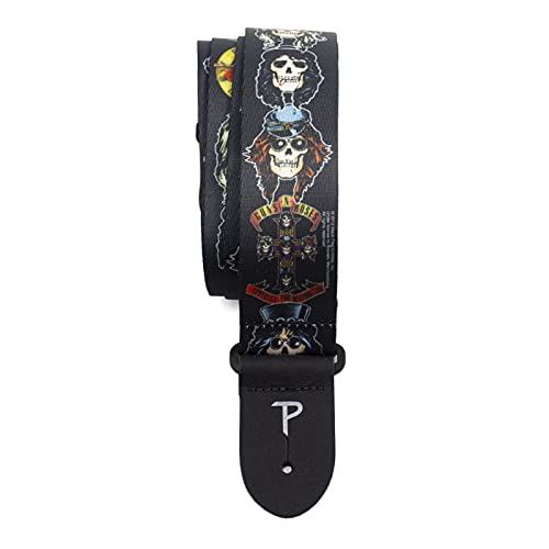 Perri's Leather PLLPCPRS Guns and Roses - Correa para guitarra, diseño de calavera, multicolor, tamaño único