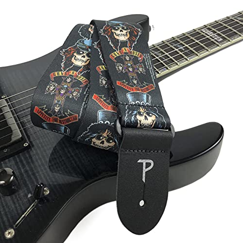 Perri's Leather PLLPCPRS Guns and Roses - Correa para guitarra, diseño de calavera, multicolor, tamaño único