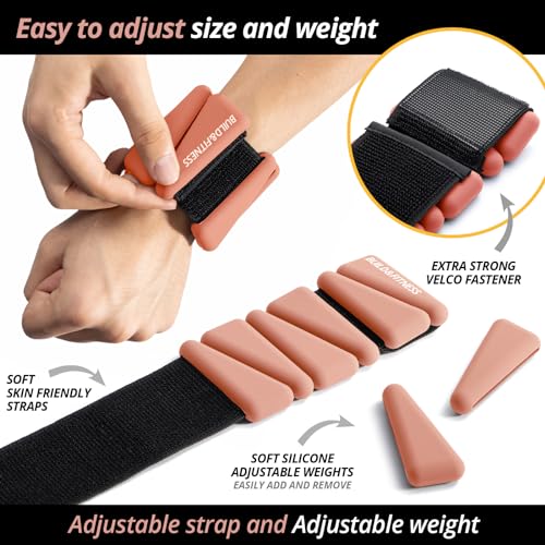 Pesas de muñeca y tobillo, bandas ajustables para entrenamientos de mujeres y hombres, juego de 2, 1 kg y 2 kg, Para trotar, caminar, yoga, baile, pilates, aeróbic, entrenamiento de fuerza