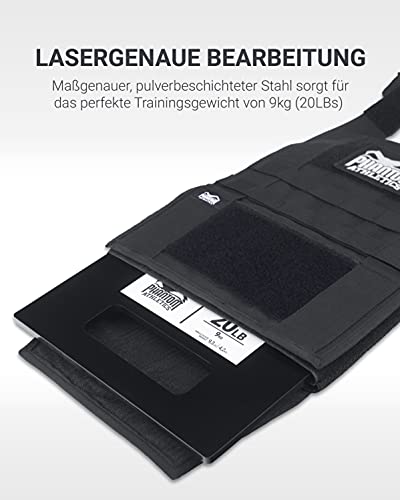 Phantom Athletics - Chaleco para lastre, con distintos pesos, fácil de ajustar, Unisex, PHVEST00609, Juego de placas de peso de 9 kg (20 lb) sin chaleco