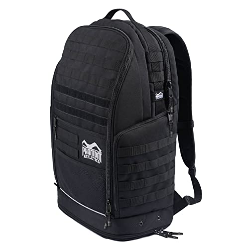 Phantom Athletics Mochila Deportiva para Hombre - Deporte, Gym, Senderismo, Camping, Viajes - Mochila Negra Molle de Gran Capacidad 50L