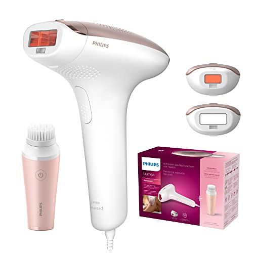 Philips Lumea Depiladora Luz Pulsada IPL Serie 7000, 2 accesorios para el cuerpo y la cara, minilimpiador facial VisaPure, con cable (BRI922/00)