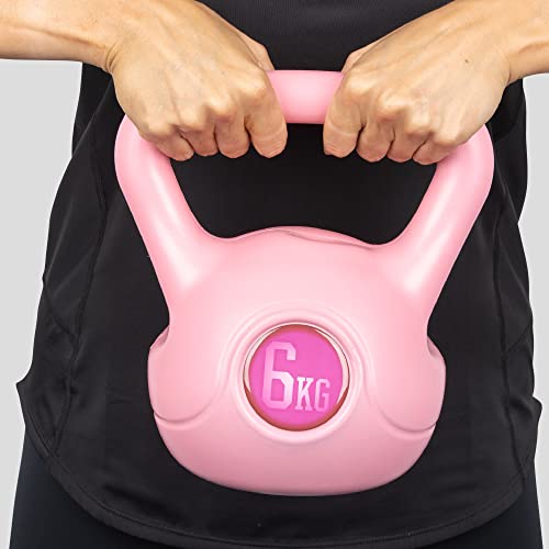 Phoenix Fitness - RY1422 - Fuerza Máxima Y Peso Kettlebell Ejercicio Vinilo para Entrenamiento Cardiovascular En Casa Ejercicio De Gimnasio 6 kg, Rosa