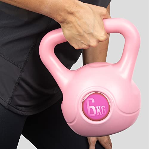 Phoenix Fitness - RY1422 - Fuerza Máxima Y Peso Kettlebell Ejercicio Vinilo para Entrenamiento Cardiovascular En Casa Ejercicio De Gimnasio 6 kg, Rosa