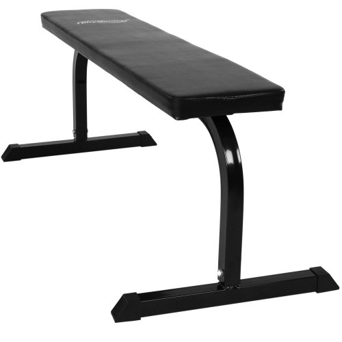 Physionics® Banco Plano de Musculación - 118 x 53 x 46 cm, Carga máx. 200 kg, de Acero - Banco de Pesas, de Entrenamiento, de Ejercicios