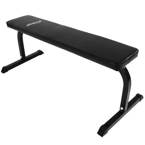 Physionics® Banco Plano de Musculación - 118 x 53 x 46 cm, Carga máx. 200 kg, de Acero - Banco de Pesas, de Entrenamiento, de Ejercicios