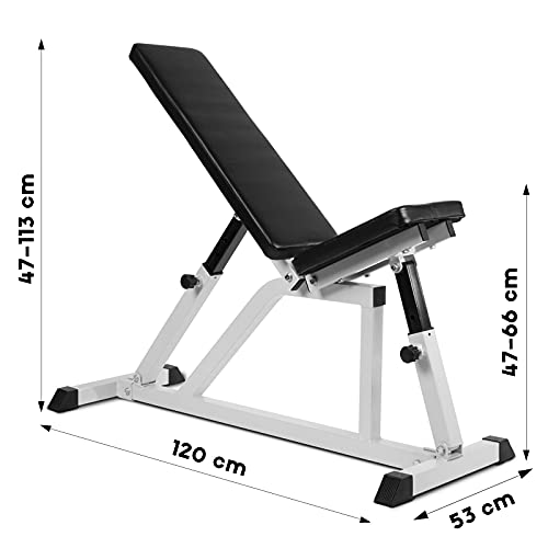 Physionics® HNTLB08 - Banco de musculación, Respaldo regulable en 7 posiciones