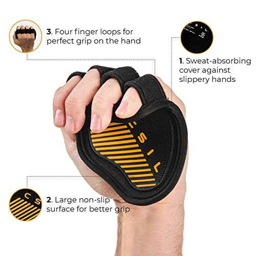 PICSIL Fitness Grip Pads, Alternativa Guantes Gym, Manoplas de Gimnasio, Cross Training, Calistenia, Gimnasia, Dominadas, Musculacion, para Hombre y Mujer (Army)