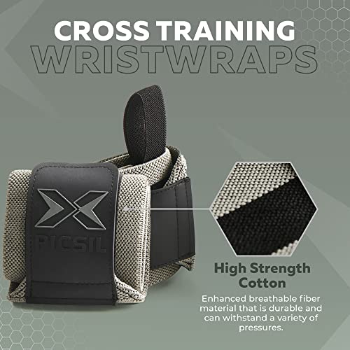 PICSIL Muñequeras para Cross Training, Soporte de Muñeca con Agarre Pulgar, Hecha de Nylon Elástico, Ideal para Musculación, Boxeo, Calistenia, Gimnasio, Previene Tendinitis, Unisex (Verde)