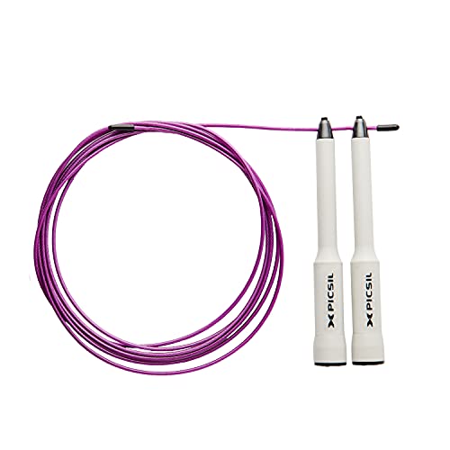 Picsil Sphinx Speed Rope, Comba Ligera y Resistente para Cross Training, Fitness, Boxeo, Comba Crossfit Profesional con Doble Rodamiento (Blanco)