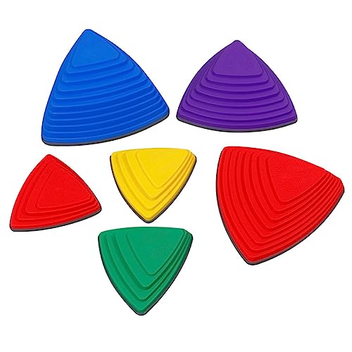 Piedras de equilibrio para niños, 6 piedras de río, piedras de equilibrio, juego de equilibrio, ejercicio, fuerza de coordinación y movimiento para interiores y exteriores, escuelas, guarderías