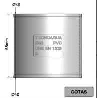 Piezas de pvc ideal para las instalaciones de desague en pvc de 40mm (Manguito)