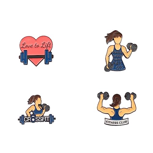 Pin de esmalte para fitness, equipo de mancuernas, broches deportivos para mujeres y niñas, insignia de gimnasio, broche de fitness creativo, bolsa de ropa, alfiler de solapa, accesorios de joyería,