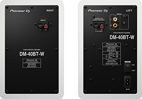 Pioneer DJ DM-40BT - Altavoces (De 2 vías, Inalámbrico y alámbrico, 3,5mm/Bluetooth, 70 - 30000 Hz, 10000 Ω, Blanco)