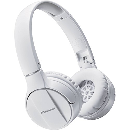 Pioneer SE-MJ553BT-W - Auriculares inalámbricos Bluetooth externos para smartphones Android, Windows y Apple, estéreo, con micrófono, 10 Hz a 22000 Hz, Blanco