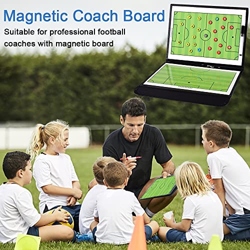 Pizarra Tactica Futbol, Carpeta Táctica de Entrenamiento Entrenador Magnéticas Coachboard de Entrenamiento de Fútbol con Imanes Lapiceros y Borrador para Entrenadores Futbol Tablero