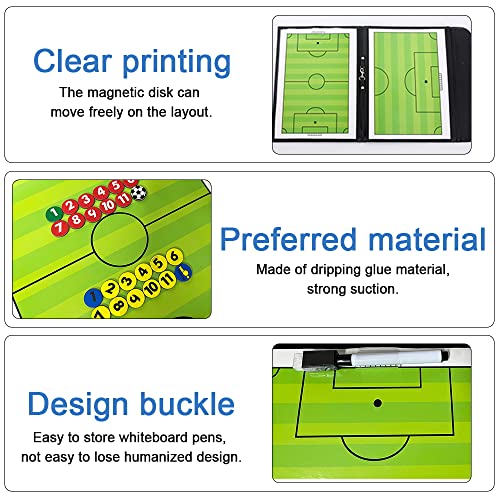 Pizarra Tactica Futbol, Carpeta Táctica de Entrenamiento Entrenador Magnéticas Coachboard de Entrenamiento de Fútbol con Imanes Lapiceros y Borrador para Entrenadores Futbol Tablero