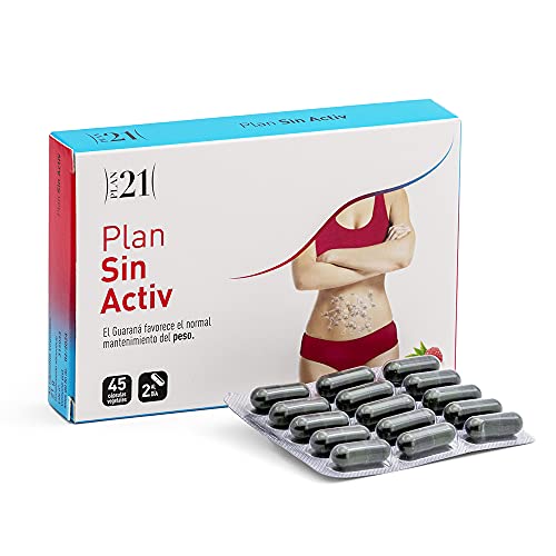 PLAMECA - Plan Sin Activ, Ayuda a Acelerar el Metabolismo, a Quemar Grasas y Eliminar Toxinas, con Vitamina C, Hierro, Cetonas de Frambuesa, Té Rojo, Cola de Caballo y L-Arginina - 45 Cápsulas Veget