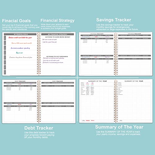 Planificador presupuestario - Organizador mensual de facturas con bolsillos. Cuaderno de seguimiento de gastos, diario de presupuesto y planificador financiero, libro de presupuesto para controlar tu