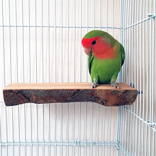 Plataforma De Percha De Pájaro De Madera De Manzana Natural, Accesorios De Jaula De Pájaros De Rama, Molienda De Garras, para Periquitos, Cacatúas, Conures, Pinzones, Tortolitos, Etc. (1 PC)