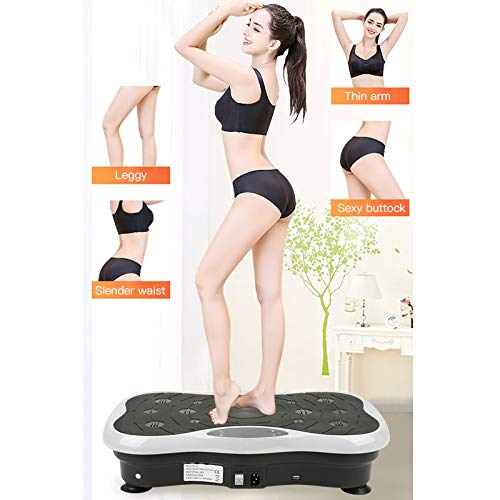 Plataforma giratoria oscilante para fitness, placa vibratoria 3D con 2 bandas de resistencia, plataforma oscilante, 5 modos de programación, LCD (negro + rojo)