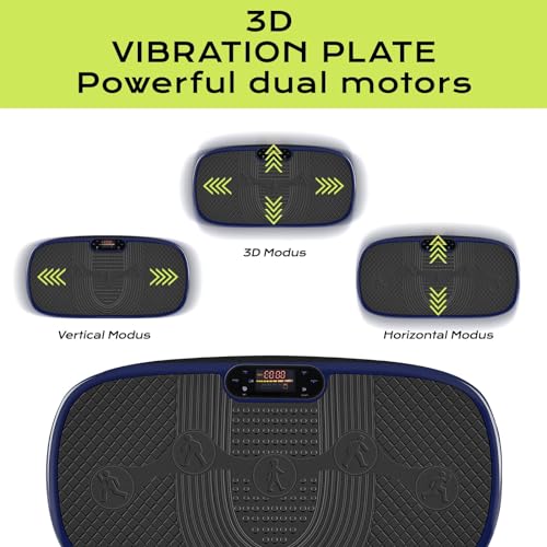 Plataforma Vibratoria 3D | Motor silencioso con 120 Niveles + 5 programas de Entrenamiento | Extra Grande Delgado y Antideslizante | Altavoz Bluetooth | Entrenamiento de Cuerpo Completo, Perder Grasa