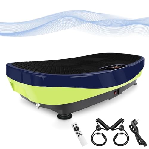 Plataforma Vibratoria 3D | Motor silencioso con 120 Niveles + 5 programas de Entrenamiento | Extra Grande Delgado y Antideslizante | Altavoz Bluetooth | Entrenamiento de Cuerpo Completo, Perder Grasa