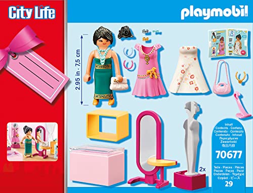 PLAYMOBIL City Life Set de Regalo Tienda de Moda Festiva, a Partir de 4 años