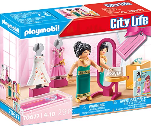 PLAYMOBIL City Life Set de Regalo Tienda de Moda Festiva, a Partir de 4 años