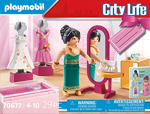 PLAYMOBIL City Life Set de Regalo Tienda de Moda Festiva, a Partir de 4 años