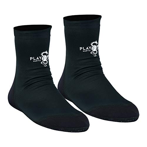 Playwell Artes marciales/MMA School Tatami Indoor Mat Grappling Foot Calcetines - Negro/Negro - NUEVO