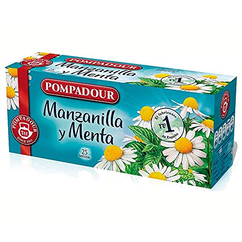 Pompadour Infusión Manzanilla Y Menta - 25 sobres.